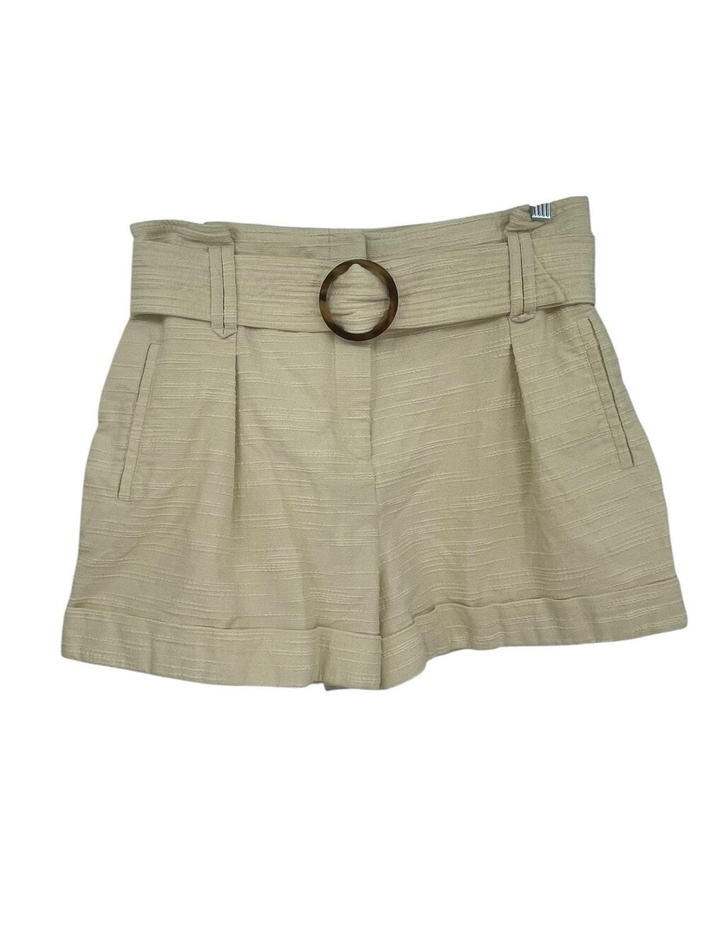 Sezane New Rome Shorts In Ecru High Waisted Belt Size 40 US 8